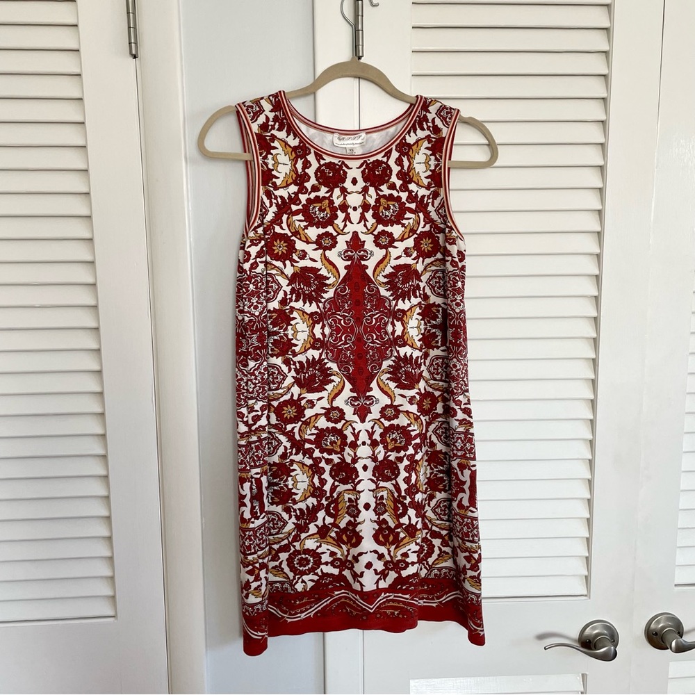 Max Studio Russian Floral Pattern Mini Dress - image 1